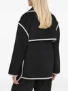 Bruuns Bazaar Contrast-piping Wool-blend Jacket In Black
