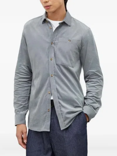 Bruuns Bazaar Corduroy Cotton Shirt In Blue
