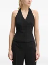 Bruuns Bazaar Corymbiabbbelia Halter-neck Embellished Top In Black