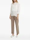 Bruuns Bazaar Cyperus Bb Caro Ruffled Embroidered Top In Brown