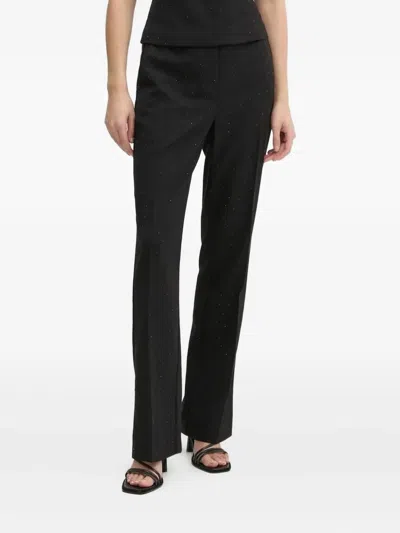 Bruuns Bazaar Embellished Straight Trousers In Black