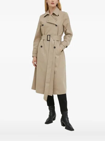 Bruuns Bazaar Eyelet-detail Belted Trench Coat In Neutral