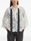 Bruuns Bazaar Faya Lace Floral-print Blouse In White