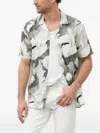 Bruuns Bazaar Floral-print Short-sleeve Shirt In White