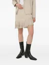 Bruuns Bazaar Fringe Suede Skirt In Neutral