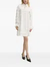 Bruuns Bazaar Fringe-trimmed Collared Mini Dress In White