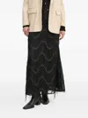 Bruuns Bazaar Fringed Wave Midi Skirt In Black