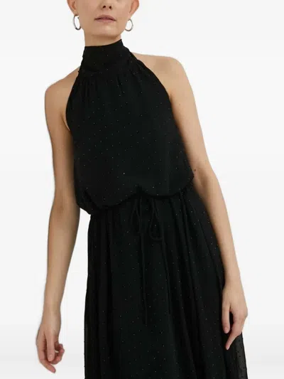 Bruuns Bazaar Halter-neck Embellished Midi Dress In Black