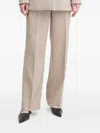 Bruuns Bazaar Herringbone Gold-button Trousers In Brown