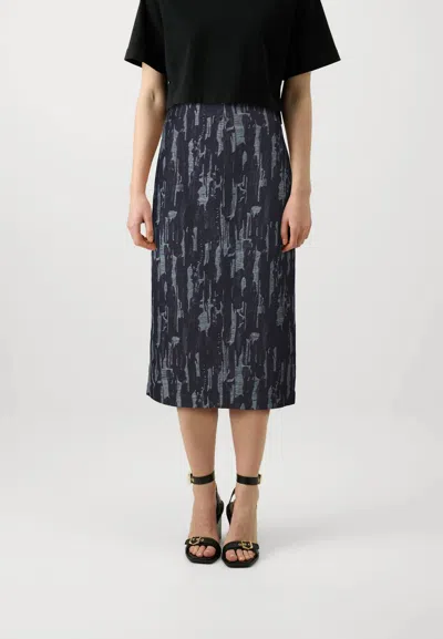 Bruuns Bazaar Ixora Midi Skirt In Dark Blue