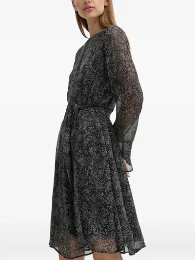 Bruuns Bazaar Keyhole-neck Belted Dress In Black