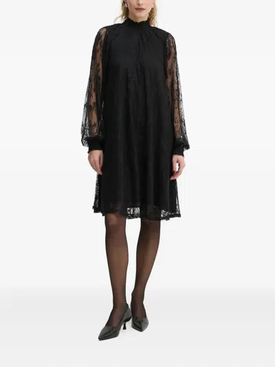 Bruuns Bazaar Lace High-neck Dress In Black