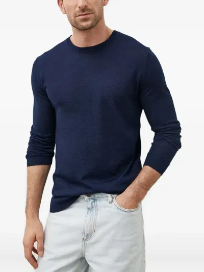 Bruuns Bazaar Long-sleeve Round-neck Sweater In Blue
