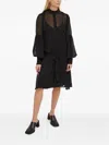Bruuns Bazaar Metallic-stripe Midi Shirt Dress In Black
