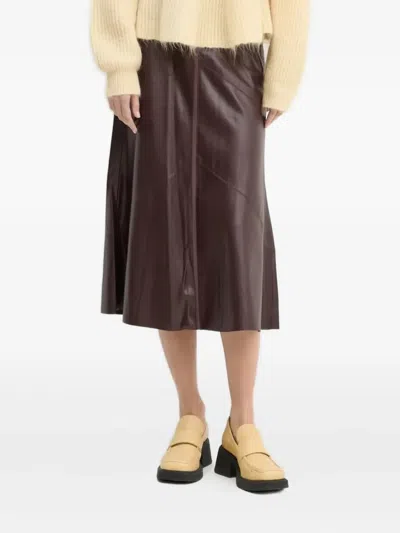 Bruuns Bazaar Panelled Midi Skirt In Brown