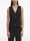 Bruuns Bazaar Pinstripe Buttoned Vest In Blue