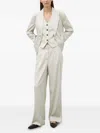 Bruuns Bazaar Pinstripe Double-breasted Suit Jacket In White