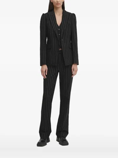 Bruuns Bazaar Pinstripe Long-sleeve Blazer In Black