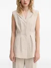 Bruuns Bazaar Pinstripe Sleeveless Waistcoat In Neutral