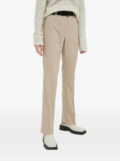 Bruuns Bazaar Pinstriped Tailored Trousers In Brown