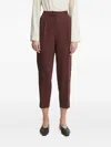 Bruuns Bazaar Pleated-front Cropped-leg Trousers In Brown