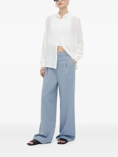 Bruuns Bazaar Point-collar Long-sleeve Shirt In White