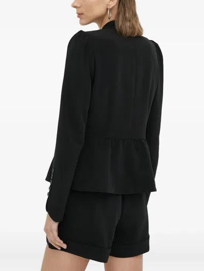 Bruuns Bazaar Puff-sleeve Peplum Top In Black
