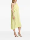 Bruuns Bazaar Ruffle One-shoulder Midi Dress In Green