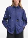 Bruuns Bazaar Sequin-embellished Crystal-detail Shirt In Blue