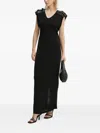 Bruuns Bazaar Sequin-embellished V-neck Maxi Dress In Blue