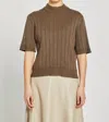 Bruuns Bazaar Short Sleeve Sweater In Brown In Brown