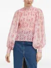 Bruuns Bazaar Smocked Floral-print Top In Pink
