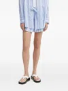 Bruuns Bazaar Swinies Bbb Rynja Beltedstriped Shorts In Blue