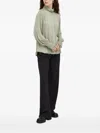 Bruuns Bazaar Turtleneck Smocked-cuffs Blouse In Gray