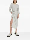 Bruuns Bazaar Twist-front Midi Dress In Gray