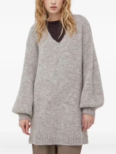 Bruuns Bazaar V-neck Sweater In Gray