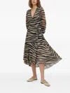 Bruuns Bazaar Zebra-print Wrap Midi Dress In Neutral