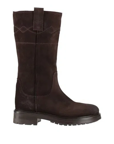 Bryan Blake Woman Boot Dark Brown Size 8 Leather