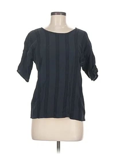 Pre-owned Bryan Emerson Short Sleeve Blouse In Black