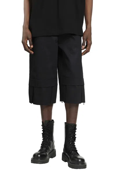 Bryan Jimene`z Denim Bunker Bermudas In Black