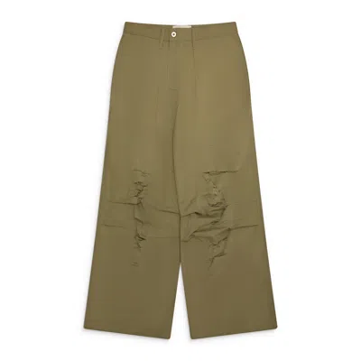 Bryan Jimene`z Bryan Jimenez Distressed Uniform Trousers Beige In Brown
