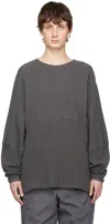 Bryan Jimene`z Gray Paneled Sweatshirt In Graphite Grey
