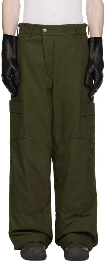 Bryan Jimene`z Green Gunner Field Trousers In Smoked Green