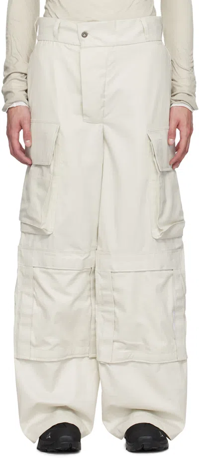 Bryan Jimene`z Off-white Bunker Cargo Trousers In Ivory