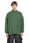 Bryan Jimene`z Padded Shoulder Long Sleeve Top In Green