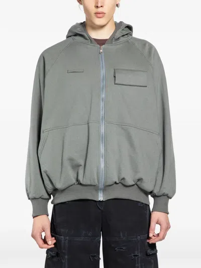 Bryan Jimene`z Ziped Hoodie In Gray