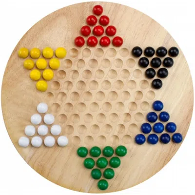 Brybelly Holdings All Natural Wood Chinese Checkers With Wooden Marbles