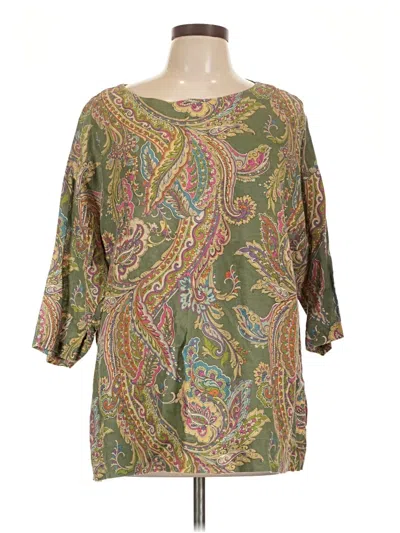 Pre-owned Bryn Walker 3/4 Sleeve Blouse In Green
