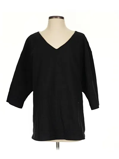 Pre-owned Bryn Walker 3/4 Sleeve Top Black V-neck Tops