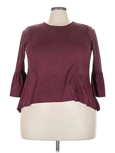 Pre-owned Bryn Walker 3/4 Sleeve Top Burgundy Boatneck Tops